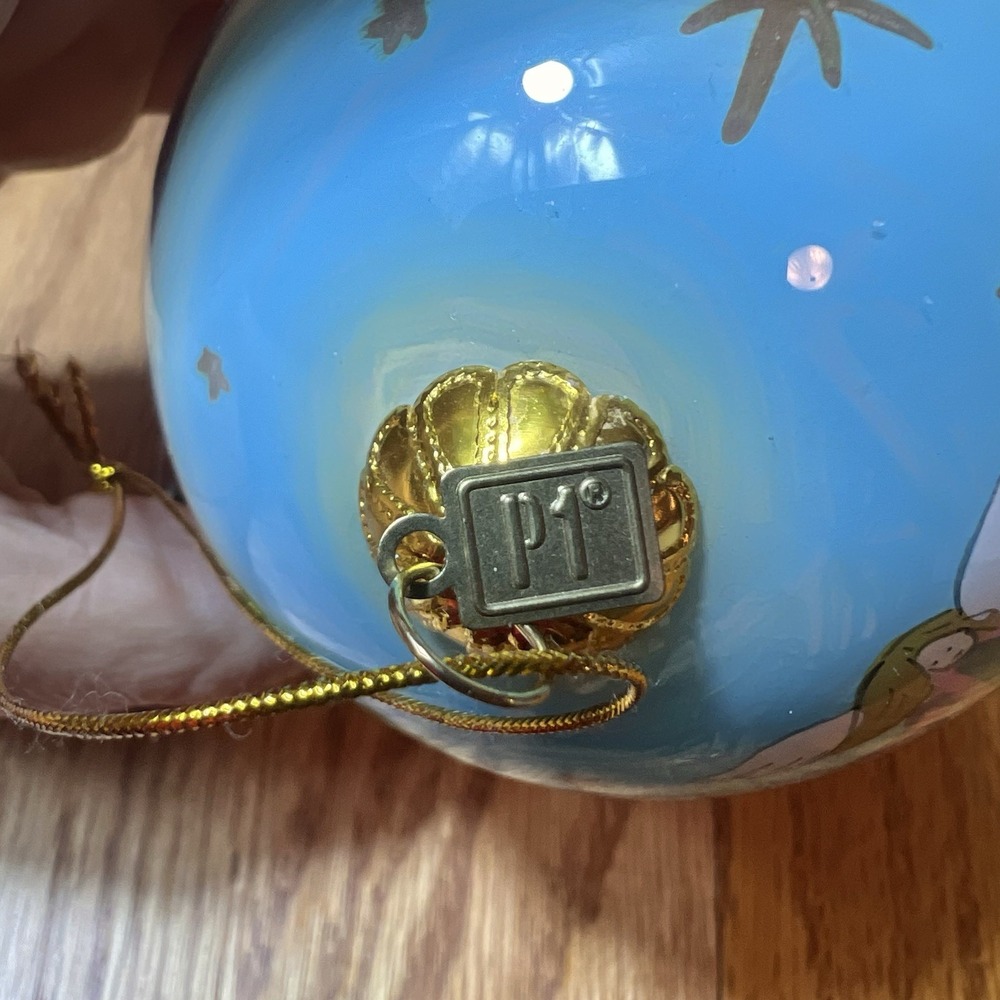 Pier 1 Glass Ornament Tropical Nativity Camel Palm Trees 2018 Red Velvet Box - Picture 8 of 10